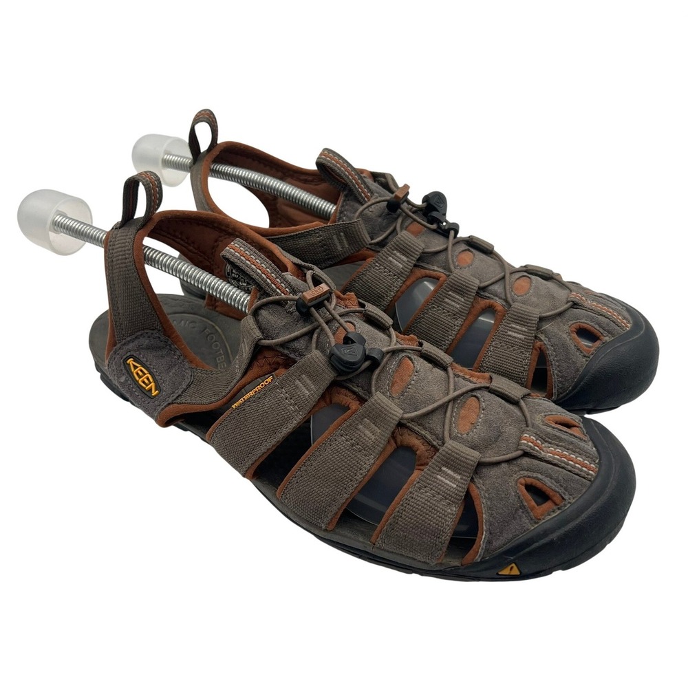 Keen Clearwater CNX Mens 11.5 Waterproof Hiking Sandals Grey Orange 1014456